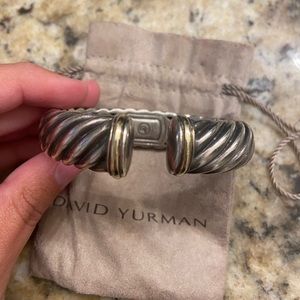 Sculpted 18k Sterling Silver David Yurman Cable Bracelet